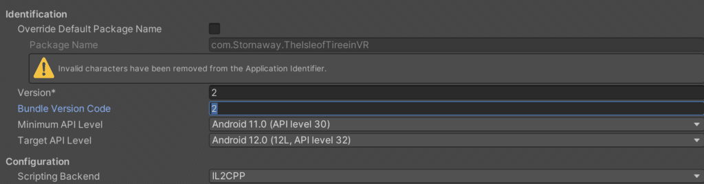 Unity Bundle version code