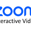 Zoom Interactive Video - Zoom logo - Zoom in blue writing