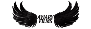 Aviary Films - Stornaway Partner - two black wings with "Aviary Films" in the centre